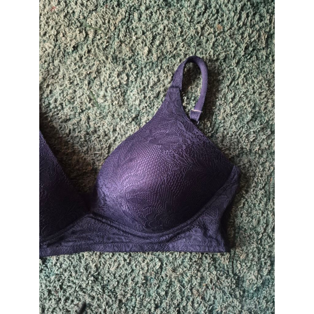 Laura Ashley Navy Blue Lace bra Womens 42D Back Closer Lingerie Loungewear - Picture 3 of 10